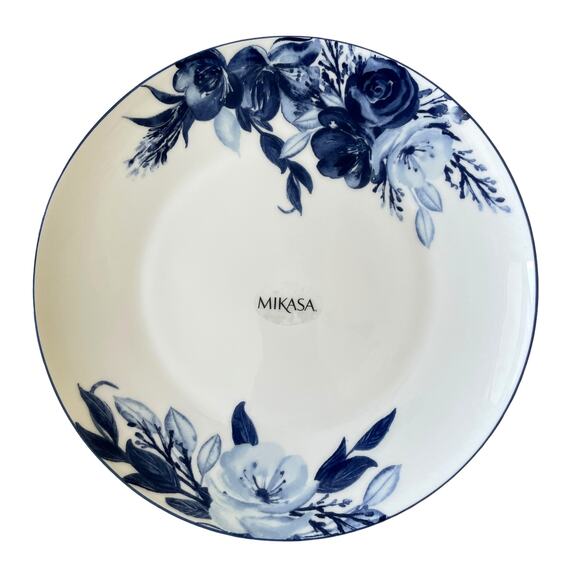 Mikasa DARCY Blue & White Floral Bone China 11in Dinner Plates Set of Four New - Picture 2 of 10